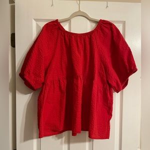 Old Navy red peplum style top